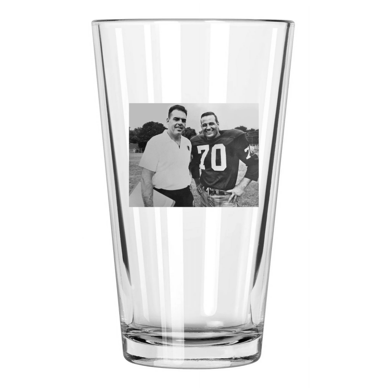1967 Sam Huff And Otto Graham Photo Washington Pint Beer Drinking Glass