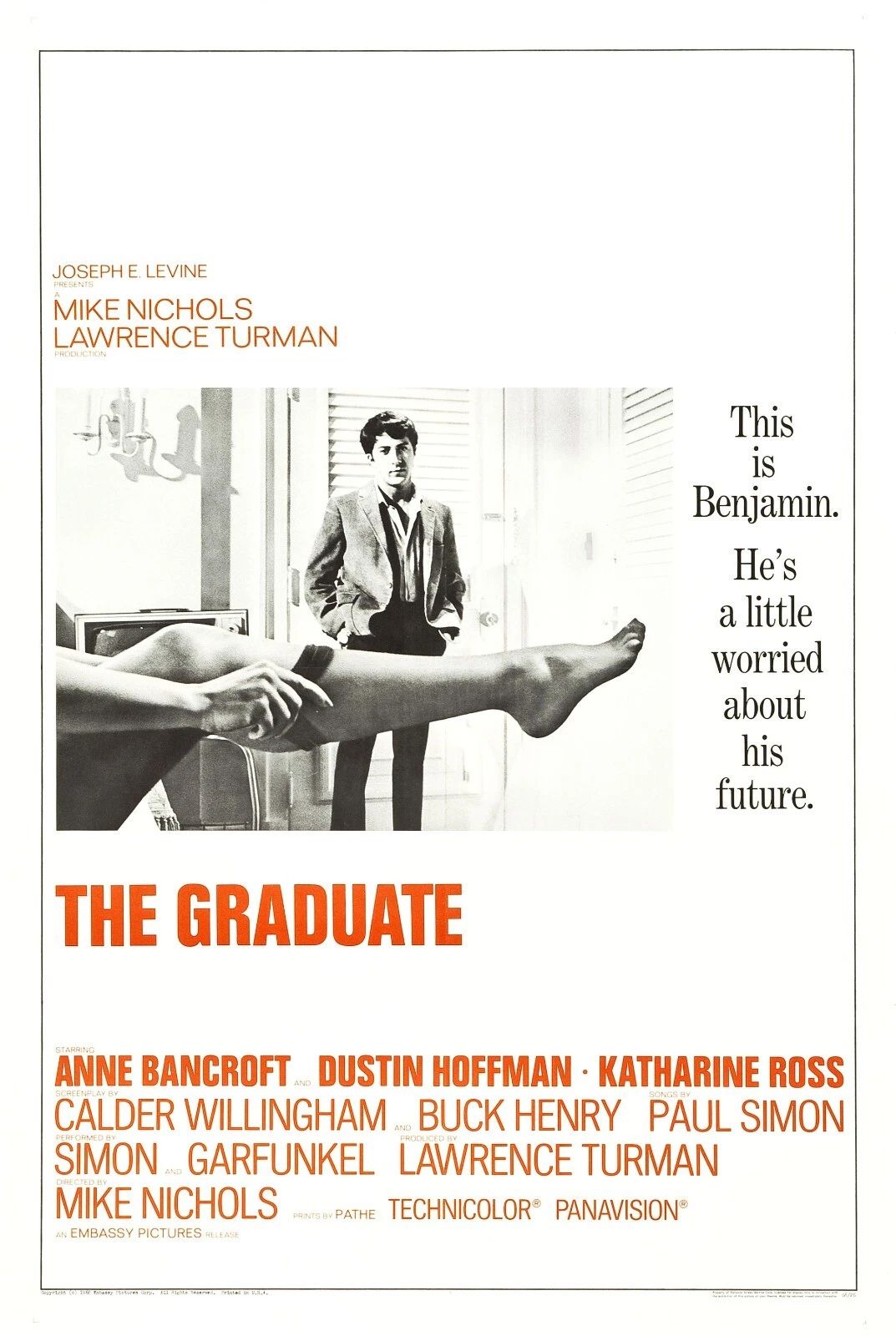 1967 The Graduate Movie Dustin Hoffman Anne Bancroft 300 Piece Jigsaw Puzzle