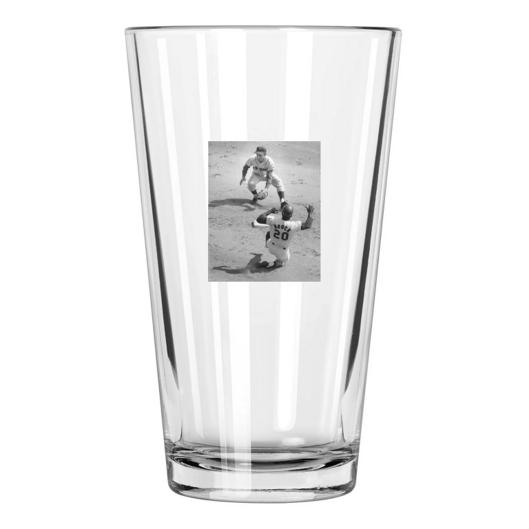 1968 St Louis Cardinals Lou Brock Photo Baseball Pint Beer Drinking Glass