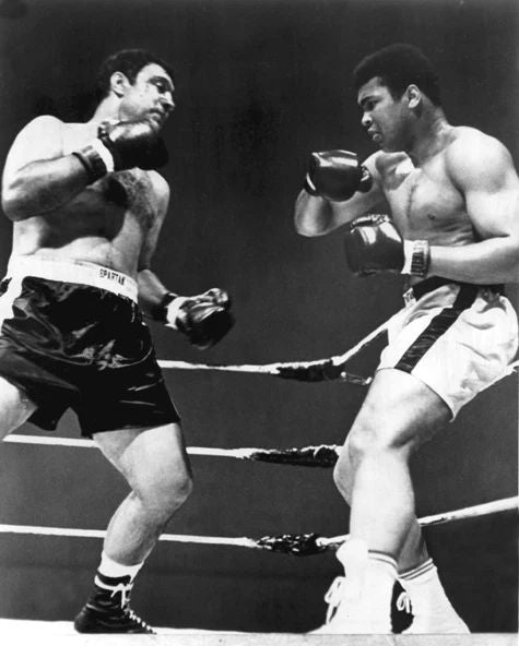 1969 Boxers Muhammad Ali & Rocky Marciano Glossy Photo Boxing Poster Print