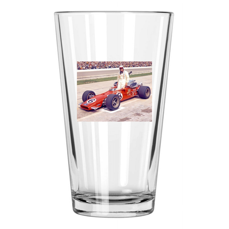 1969 Indy Racecar Driver Aj Foyt Photo Formula One 2 Pint Beer Drinking Glass