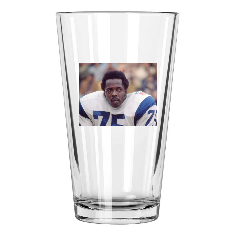 1969 La Los Angeles Rams Deacon Jones Photo Hof 80 Pint Beer Drinking Glass