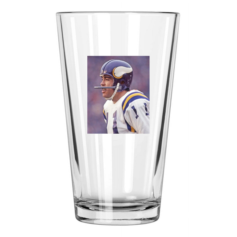 1969 Minnesota Vikings Joe Kapp Photo Football 1 Pint Beer Drinking Glass
