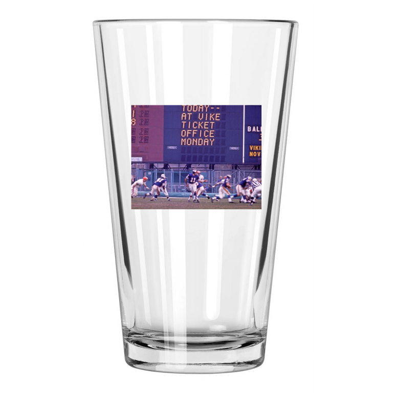 1969 Minnesota Vikings Joe Kapp Vs Browns Photo Pint Beer Drinking Glass