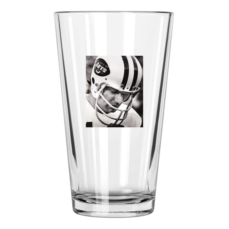 1969 New York Jets Joe Namath Photo Nfl Football Hof 84 Pint Beer Drinking Glass