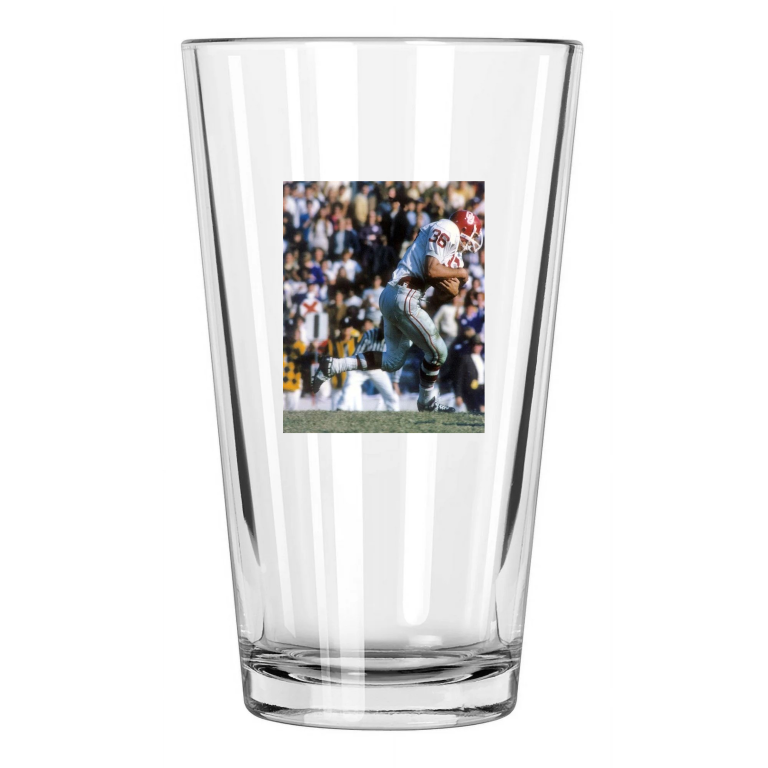 1969 Oklahoma Sooners Steve Owens College Heisman Trophy Pint Beer Glass