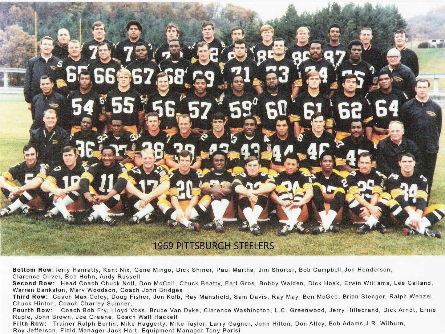 1969 Pittsburgh Steelers Team Photo Nfl Football Picture 300 Piece Jigsaw Puzzle