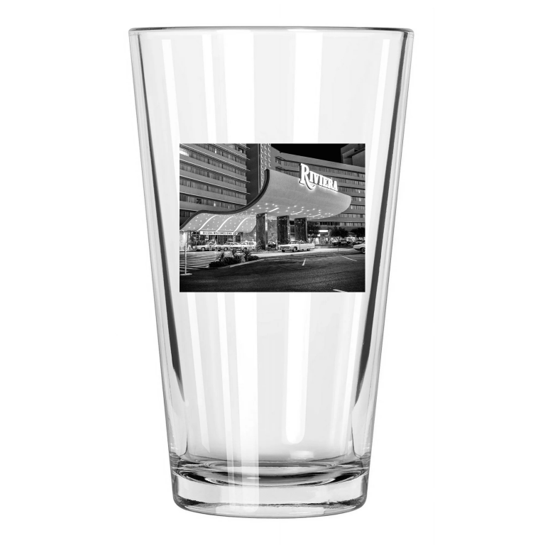 1969 Riviera Hotel Casino Las Vegas Photo Dean Martin Pint Beer Drinking Glass