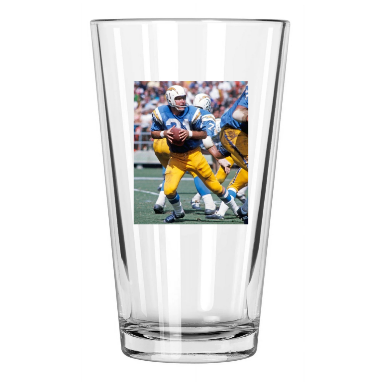 1969 San Diego Chargers John Hadl Photo Football 1 Pint Beer Drinking Glass