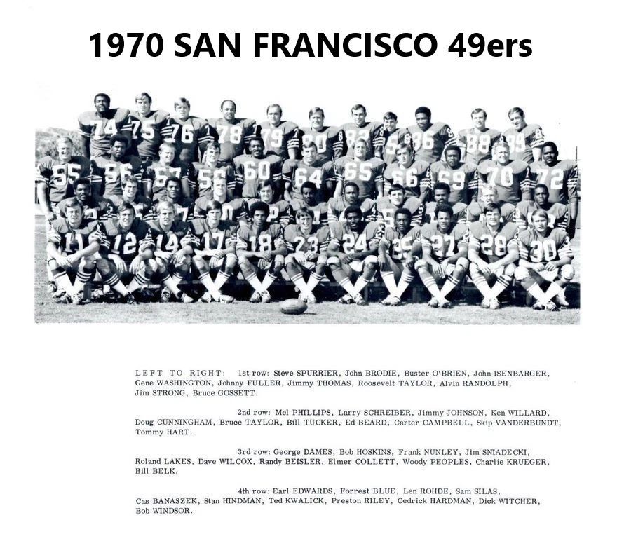 1970 San Francisco 49Ers Team Photo Football Picture Niners Nfl