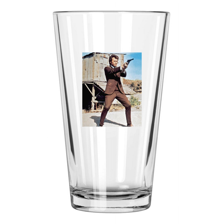 1971 Dirty Harry Movie Harry Callahan Clint Eastwood 2 Pint Beer Drinking Glass