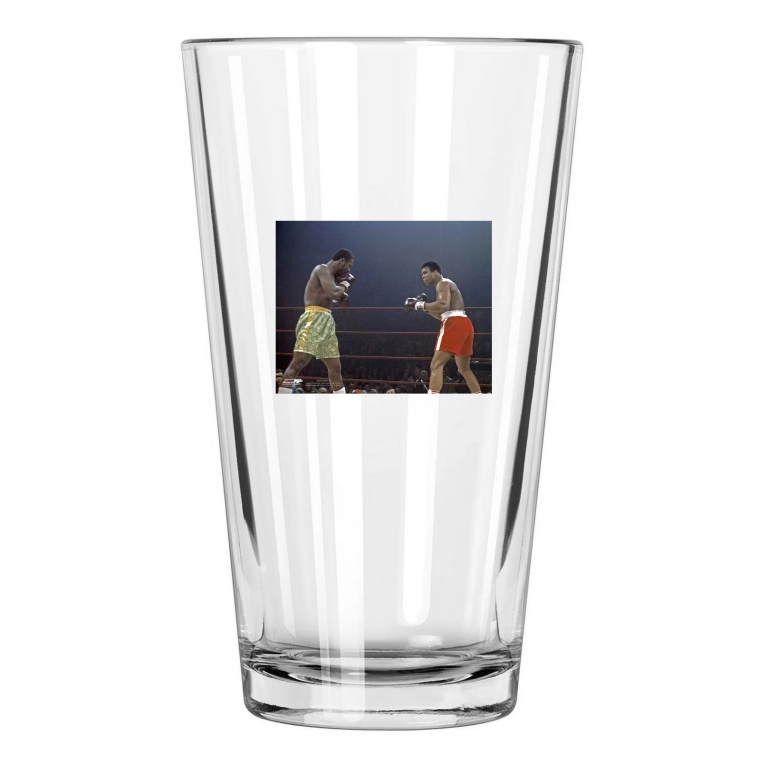 1971 Joe Frazier Vs Muhammad Ali Heavyweight Boxers 2 Pint Beer Drinking Glass