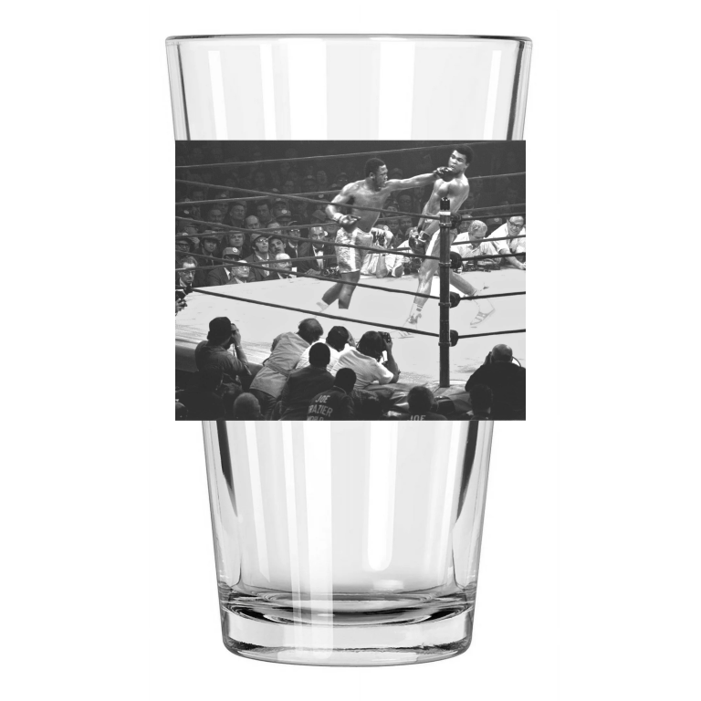 1971 Joe Frazier Vs Muhammad Ali Heavyweight Boxers Pint Beer Drinking Glass