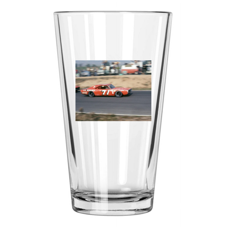1971 K & K Insurance Dodge Bobby Isaac Riverside Raceway Pint Beer Glass