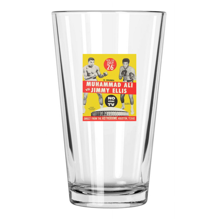 1971 Muhammad Ali Vs Jimmy Ellis Heavyweight Fight! Pint Beer Drinking Glass