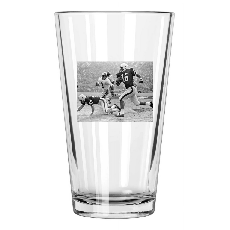 1971 Stanford Indians Jim Plunkett Photo Rose Bowl 2 Pint Beer Drinking Glass