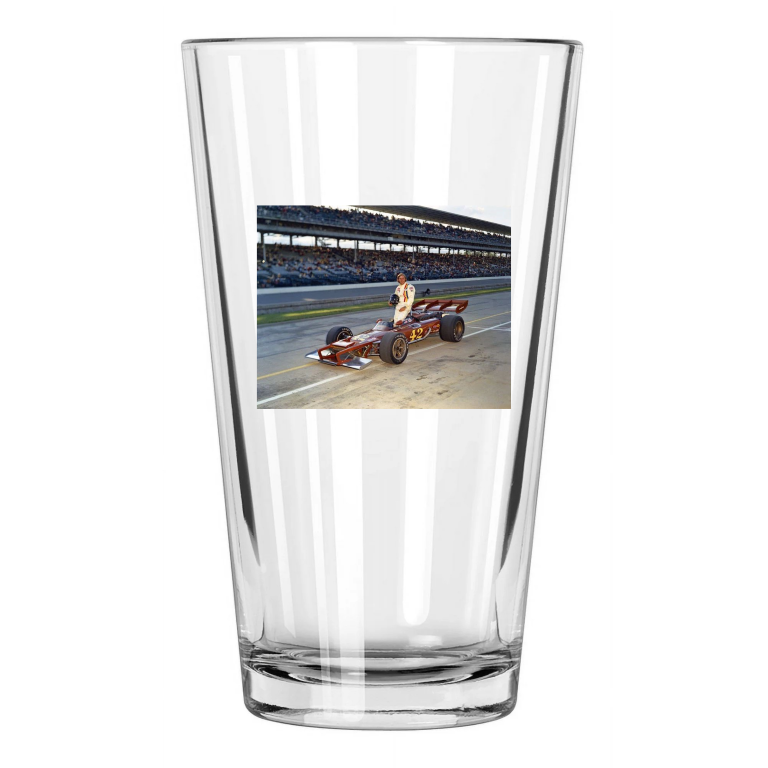 1972 Indy Racecar Driver Swede Savage Indianapolis 500 Pint Beer Drinking Glass