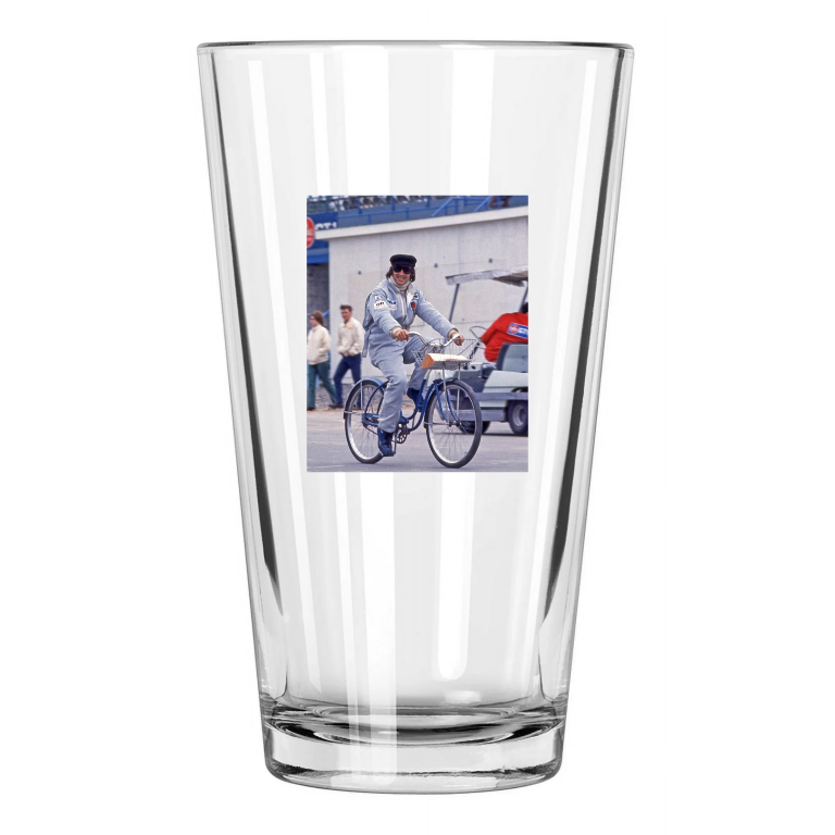 1972 Jackie Stewart On Bike Photo Formula 1 Grand Prix Pint Beer Drinking Glass
