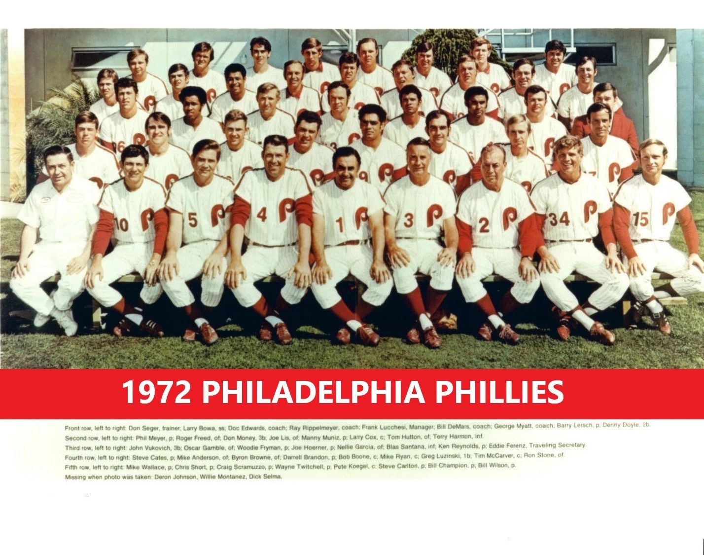 1972 Philadelphia Phillies Team Photo Baseball Mlb 300 Piece Jigsaw Puzzle