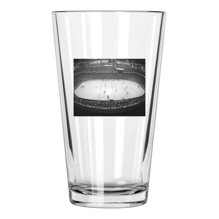1973 Boston Garden Photo Hockey Ice Rink Pint Beer Drinking Glass