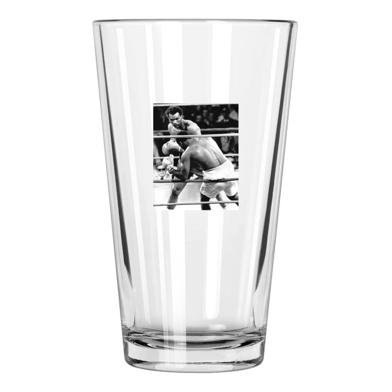1973 Boxing Joe Frazier Vs George Foreman Heavyweight Title 1 Pint Beer Glass