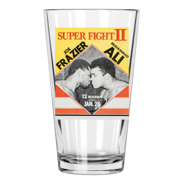 1974 Boxing Muhammad Ali Vs Joe Frazier Title Fight Ii Pint Beer Drinking Glass