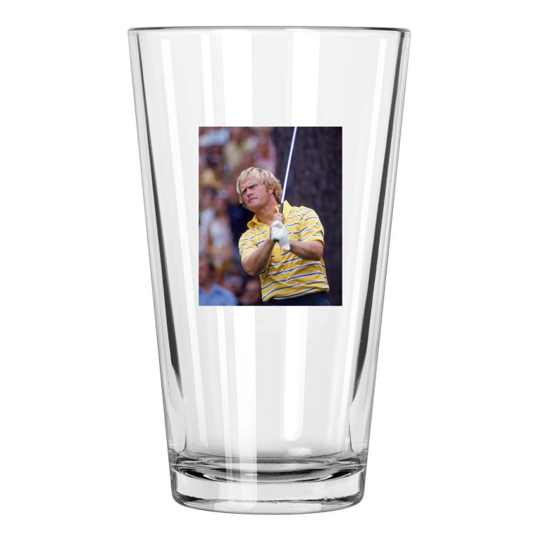 1974 Golfer Jack Nicklaus Photo Golf Masters Us Open Pint Beer Drinking Glass