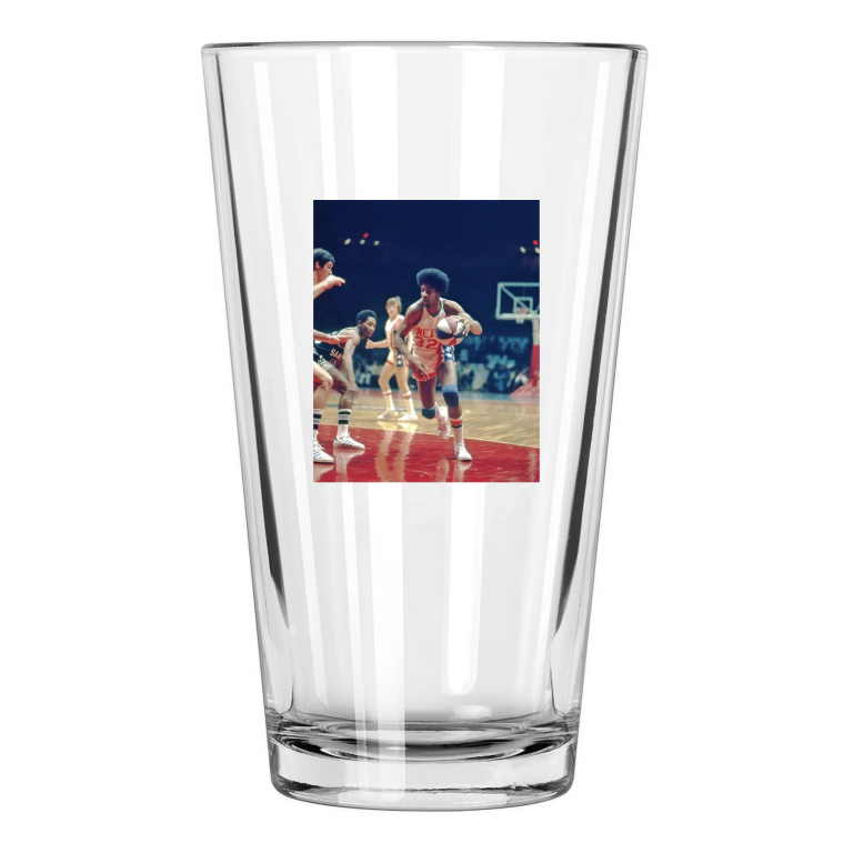 1974 New York Nets Julius Erving Photo Dr. J Hof 93 Pint Beer Drinking Glass
