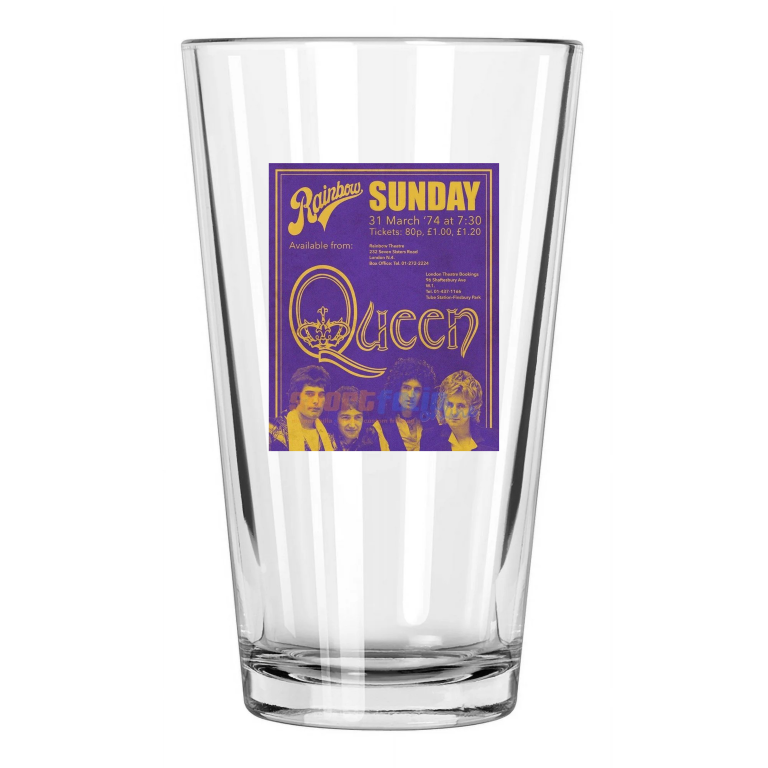 1974 Queen Concert Photo London Pint Beer Drinking Glass