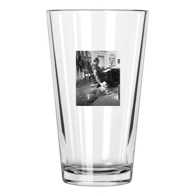 1974 Us President Gerald R Ford Historical Portrait Pint Beer Drinking Glass