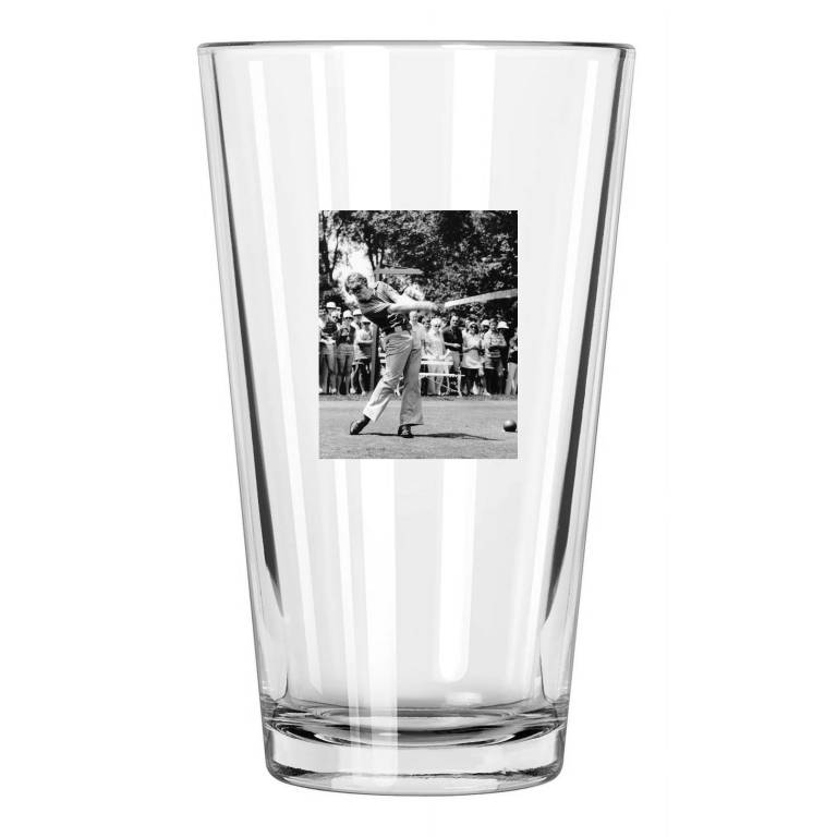 1975 Famous Golfer Tom Watson Photo Golf Swing Pint Beer Drinking Glass