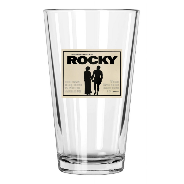 1976 Film Rocky Photo Movie Sylvester Stallone Pint Beer Drinking Glass