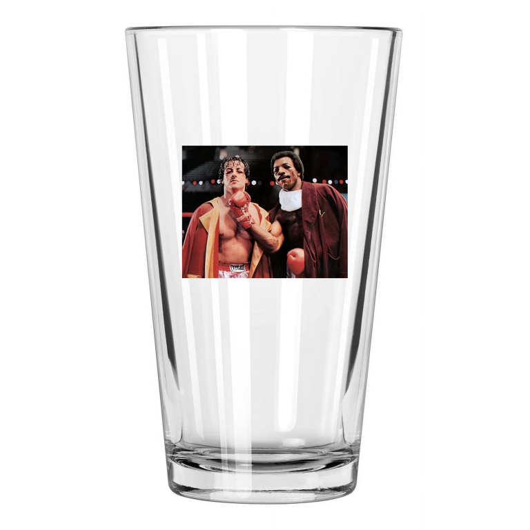 1976 Film 'Rocky' And Apollo Movie Sylvestor Stallone Pint Beer Drinking Glass