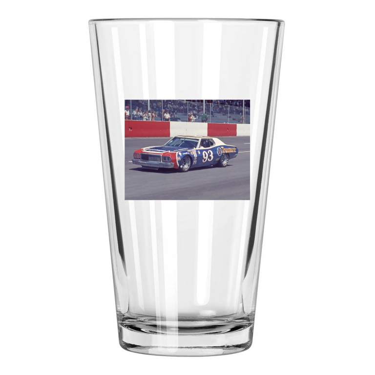 1976 Truxmore Ford Buck Baker Photo Darlington 500 Pint Beer Drinking Glass