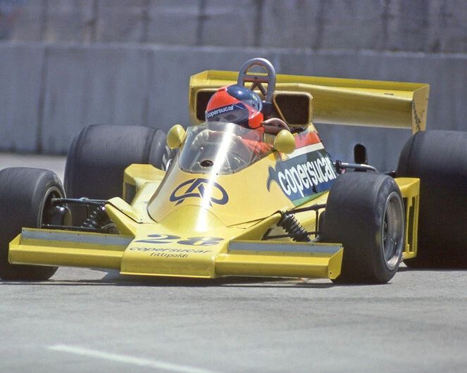 1977 Driver Emerson Fittipaldi Glossy Photo U.S. Grand Prix West Poster