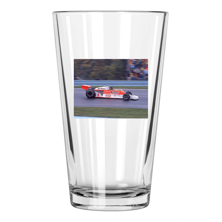 1977 Driver James Hunt U.S. Grand Prix East Mclaren Pint Beer Drinking Glass