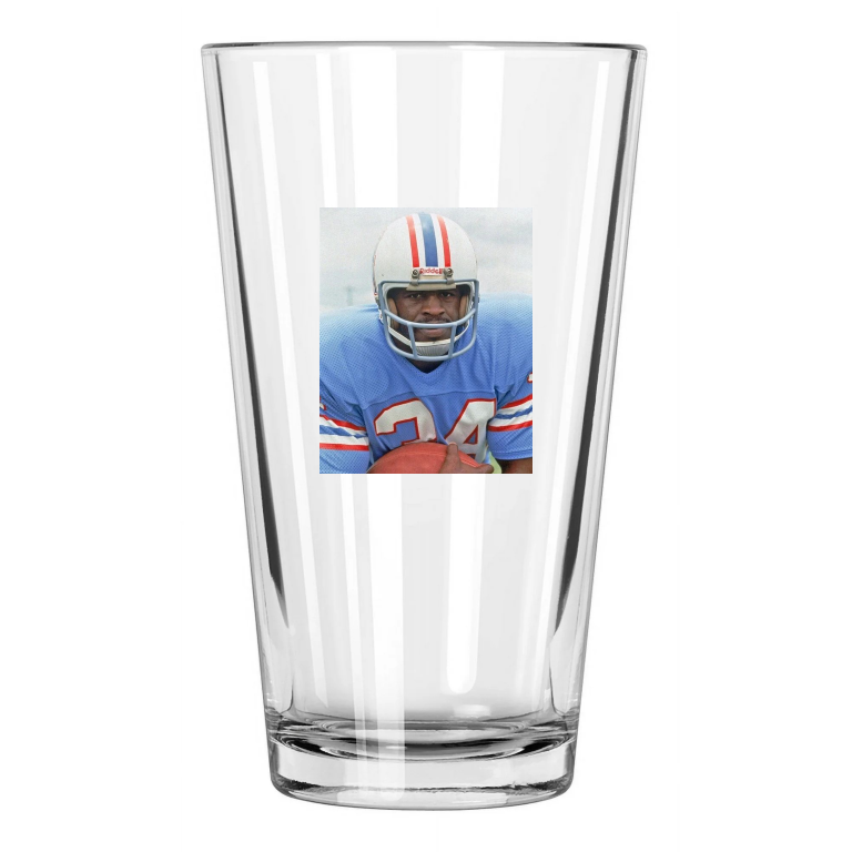 1977 Houston Oilers Earl Campbell Photo Football Hof 91 Pint Beer Drinking Glass