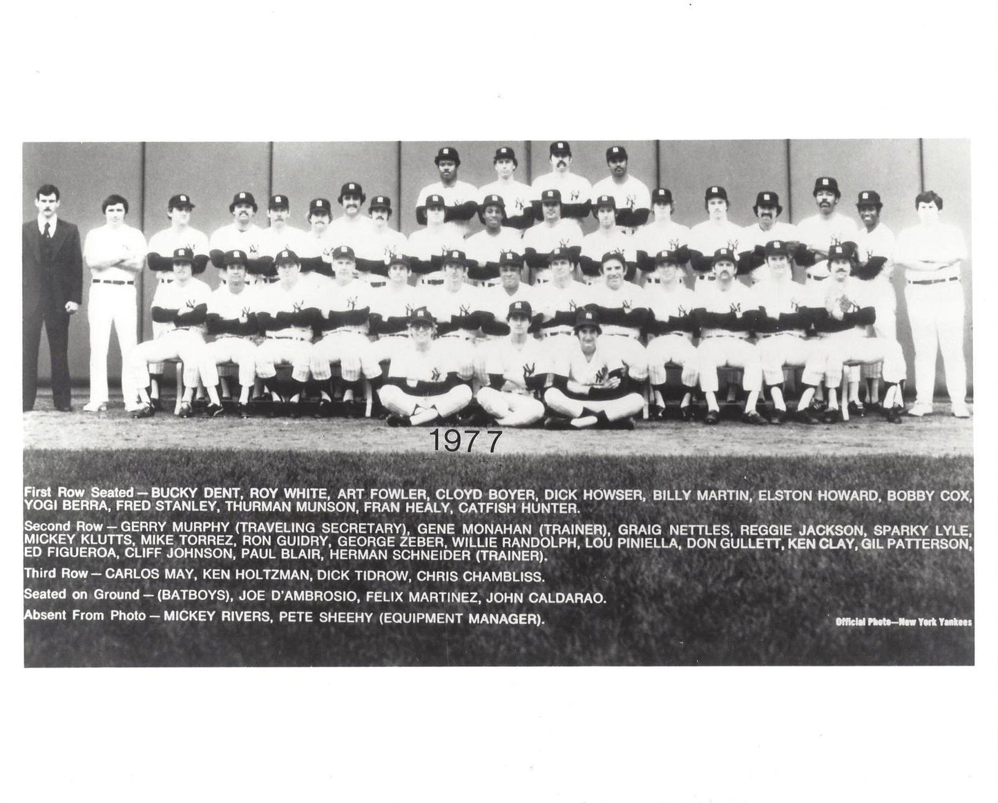 1977 New York Yankees Team Photo Baseball Mlb Picture Ny 300 Piece Jigsaw Puzzle