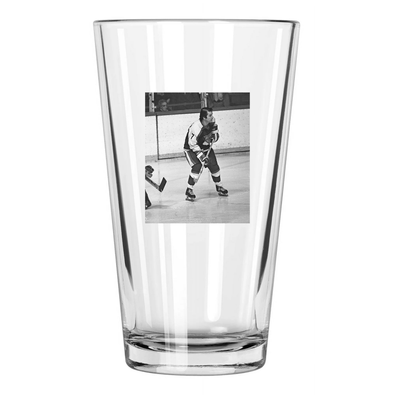 1977 New York Rangers Rod Gilbert Hockey Photo Hof 82 2 Pint Beer Drinking Glass