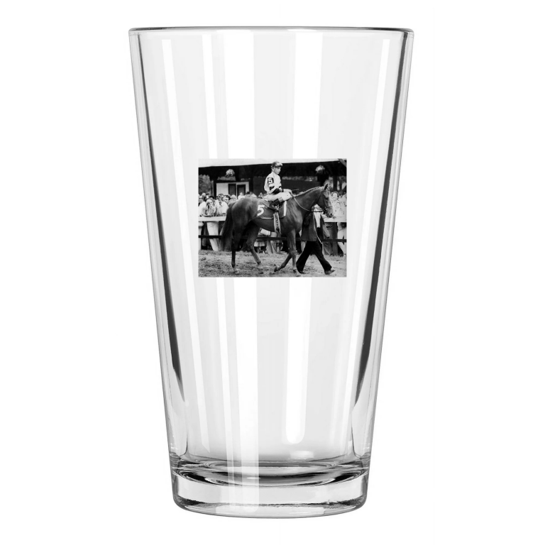 1978 Affirmed Steve Cauthen Triple Crown Racehorse Pint Beer Drinking Glass