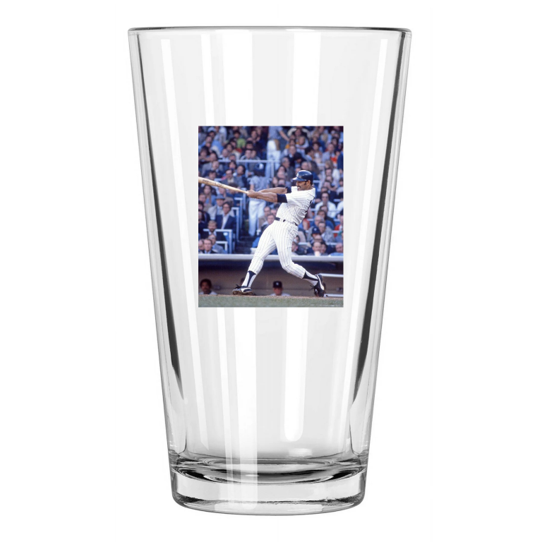 1978 New York Yankees Chris Chambliss Photo Baseball Pint Beer Drinking Glass