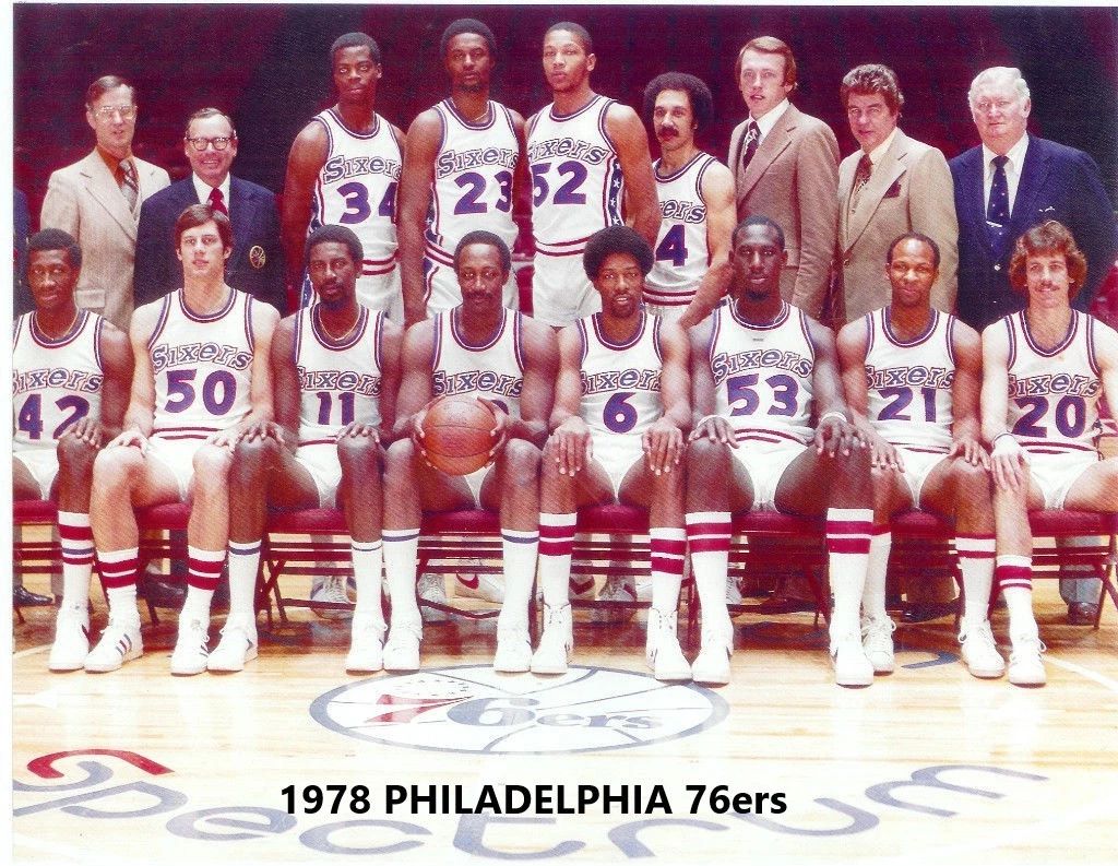 1978 Philadelphia 76Ers Team Photo Basketball Nba Seventy Sixers