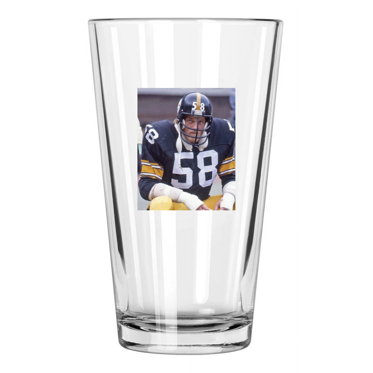 1978 Pittsburgh Steelers Jack Lambert Football Hof 90 Pint Beer Drinking Glass