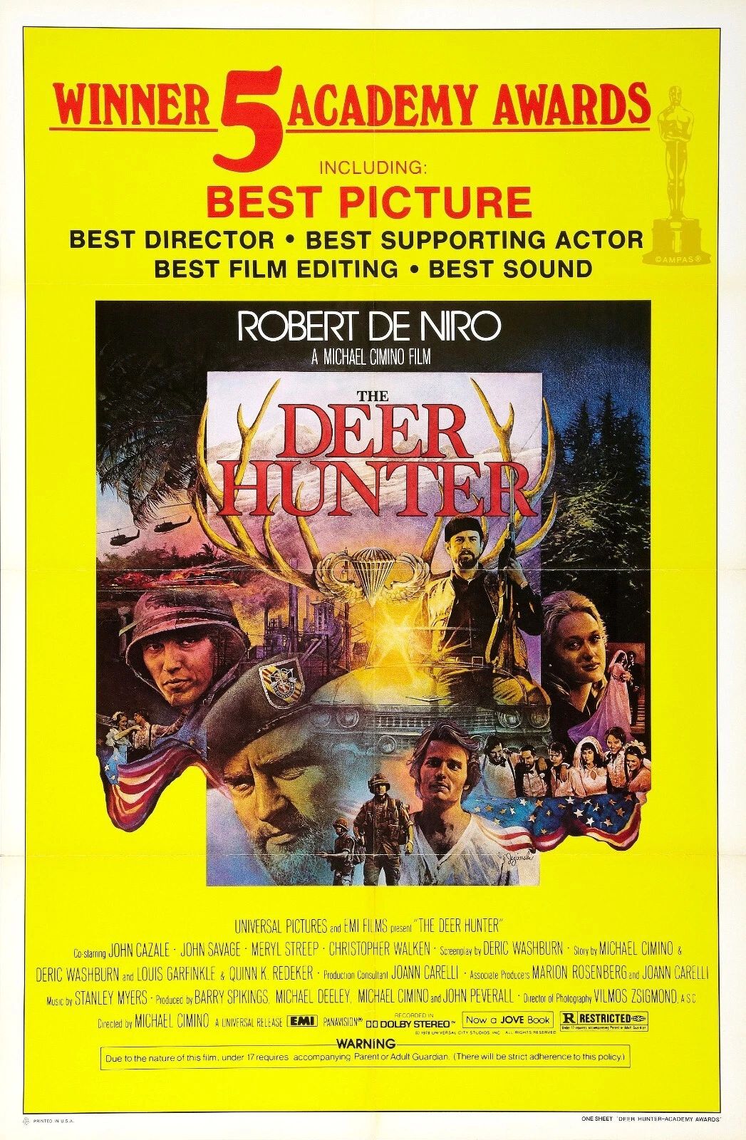 1978 The Deer Hunter Movie Poster Robert Deniro Christopher Walken