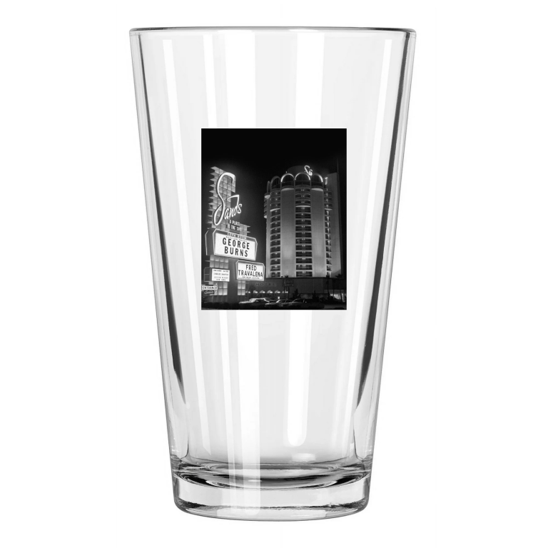 1979 Sands Hotel Casino Photo Las Vegas Rat Pack Pint Beer Drinking Glass