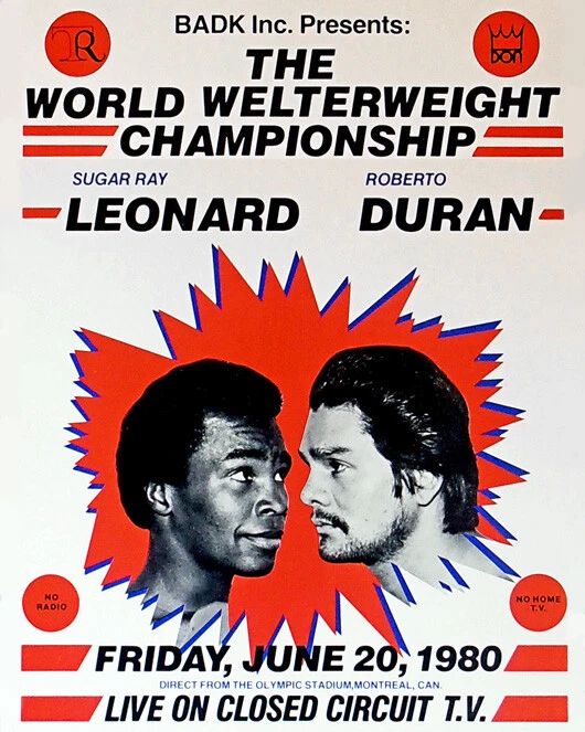 1980 Boxers Roberto Duran Vs Sugar Ray Leonard Glossy Photo Poster Print