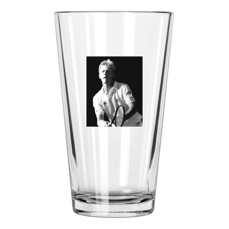 1980S Boris Becker Photo Tennis Player Wimbledon Pint Beer Drinking Glass