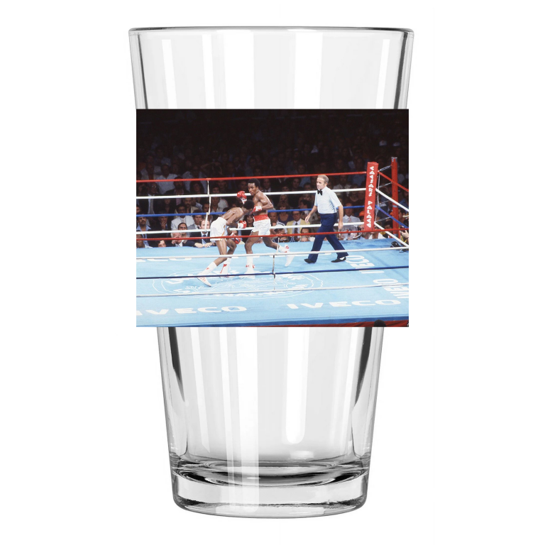 1981 Sugar Ray Leonard Vs Thomas Hitman Hearns Photo 2 Pint Beer Drinking Glass