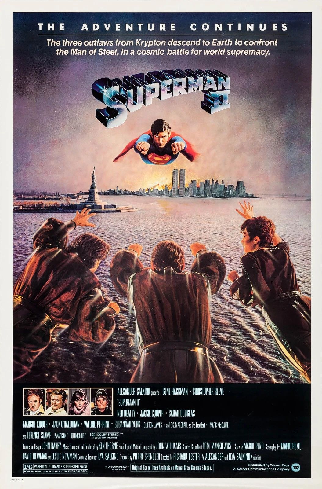 1981 Superman 2 Movie Poster Clark Kent Lois Lane Dc Christopher Reeve