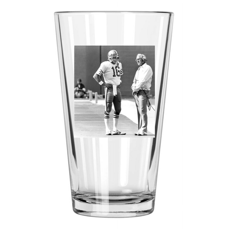 1982 Bill Walsh And Joe Montana San Francisco 49Ers Pint Beer Drinking Glass